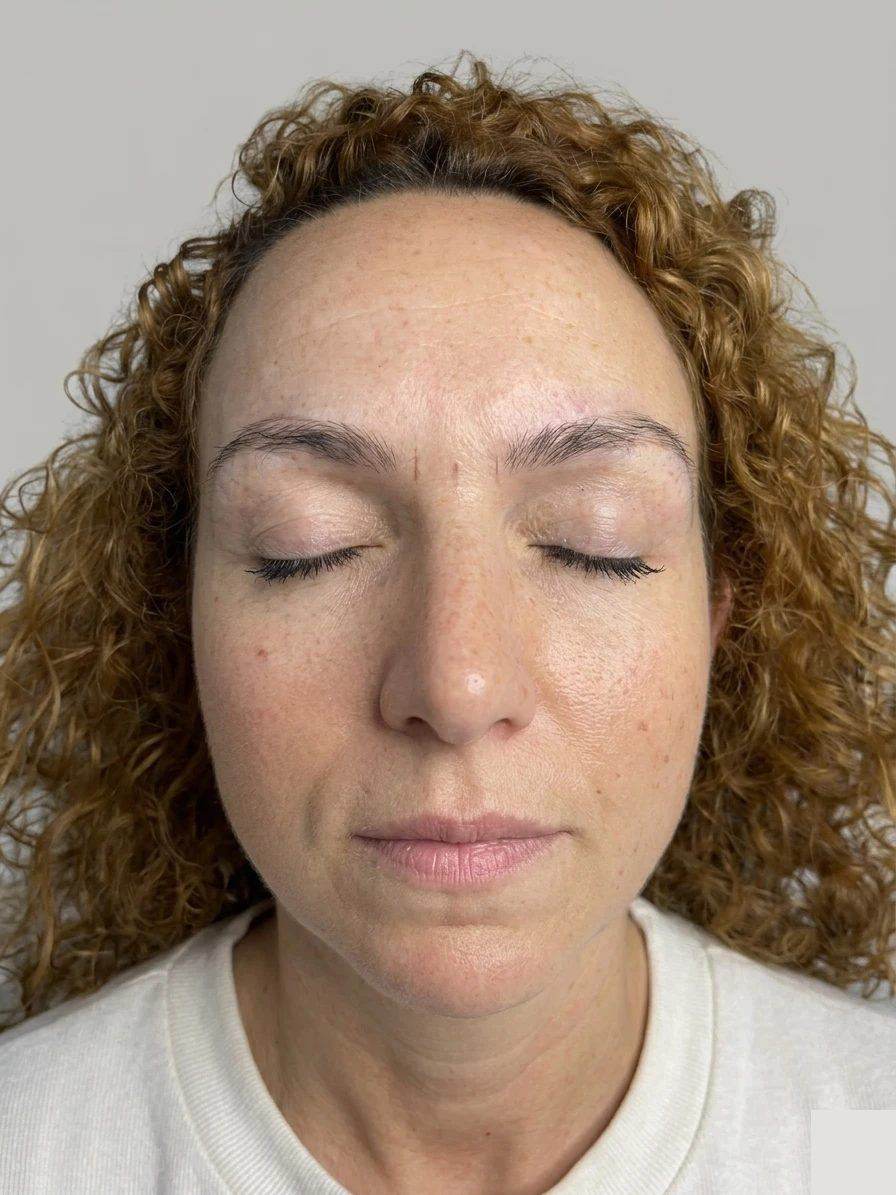 Antes de micropigmentación Powder Brows en Éclat Tenerife